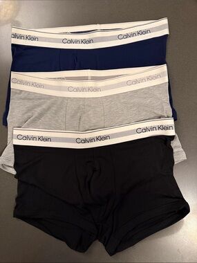 New Calvin Klein Black Boxer Briefs Low Rise Trunk Modern Cotton Air Collection